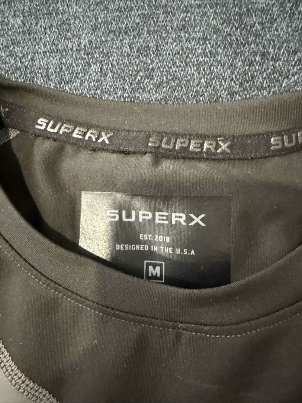 SuperX Marvel Mens Shirt Size M Super Suit Compression - Picture 6 of 7